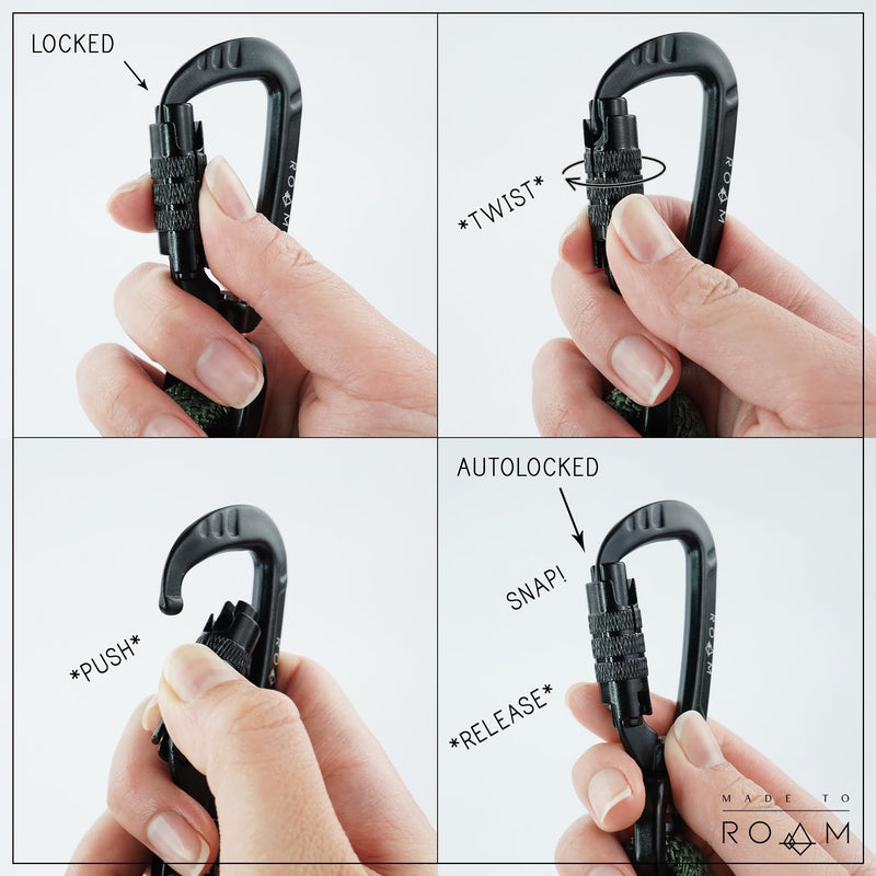 MADE TO ROAM Premium Explorer Leash - Climbing Rope Leash with Autolocking Aviation Aluminum Carabiner - Oregon Haze, 6ft 6 Feet - BeesActive Australia