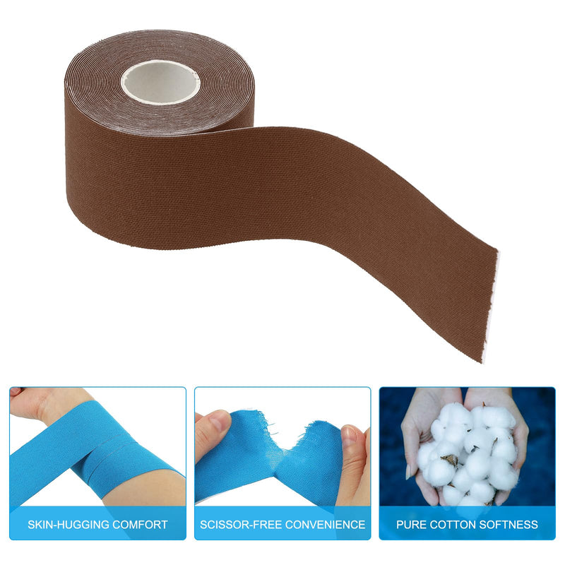 PATIKIL Aerial Hoop Tape, Athletic Tape Adhesive Non-Slip Grip Tape Yoga Rig Sports Tape for Wrapping Exercises Gymnastics Brown 16.4ft x 2 Inch - BeesActive Australia