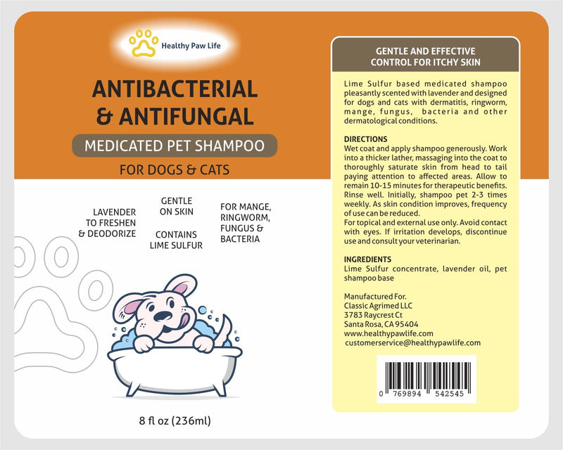 Classic's Lime Sulfur Pet Shampoo - Pet Care and Veterinary Solution for Itchy and Dry Skin - Safe for Dog, Cat, Puppy, Kitten, Horse - BeesActive Australia