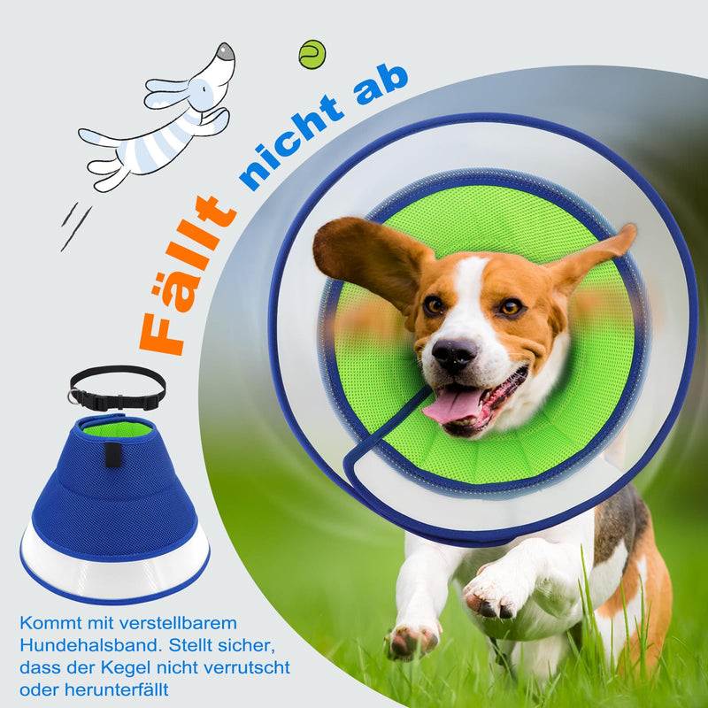 Soft Dog Cone for Large Medium and Small Dogs Post Surgery, Comfortable Elizabethan Dog Collars, Adjustable Protective Neck Cone for Pets M Blue - BeesActive Australia