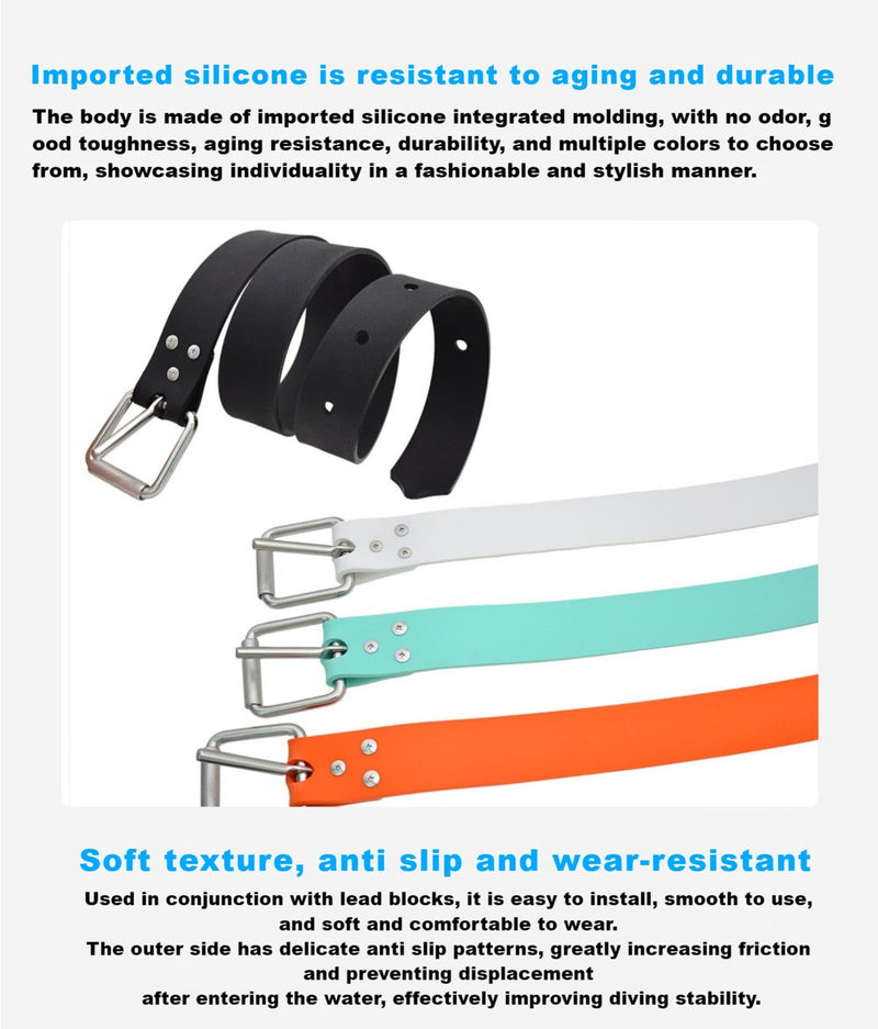 Diving Weight Belt with Quick Release Stainless Steel Buckle Rubber Weight Belts for Free Diving, Spear Fishing Diving Belt 53 inches(1.35m) black - BeesActive Australia