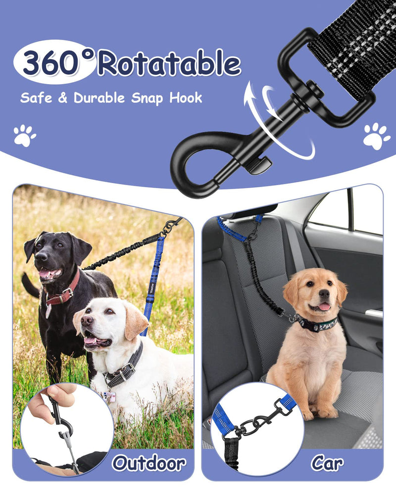 Vastar Double Dog Walker, Adjustable Heavy Duty Double Dog Leash for Pets, Premium Quality Dog Leash Coupler for 2 Dogs (Black+Blue) Black+Blue - BeesActive Australia