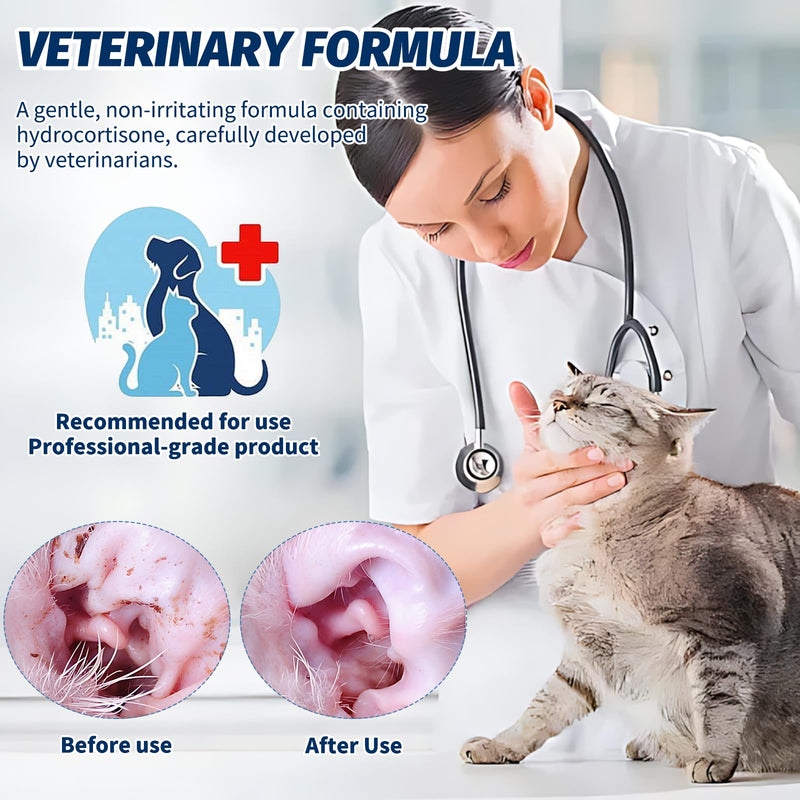 120ml Dog Ear Cleaner Drops,Ear Drops for Dogs and Cats,Soothe Pet Discomfort,Gentle Remove Wax,Stains and Dirt,Odour Control