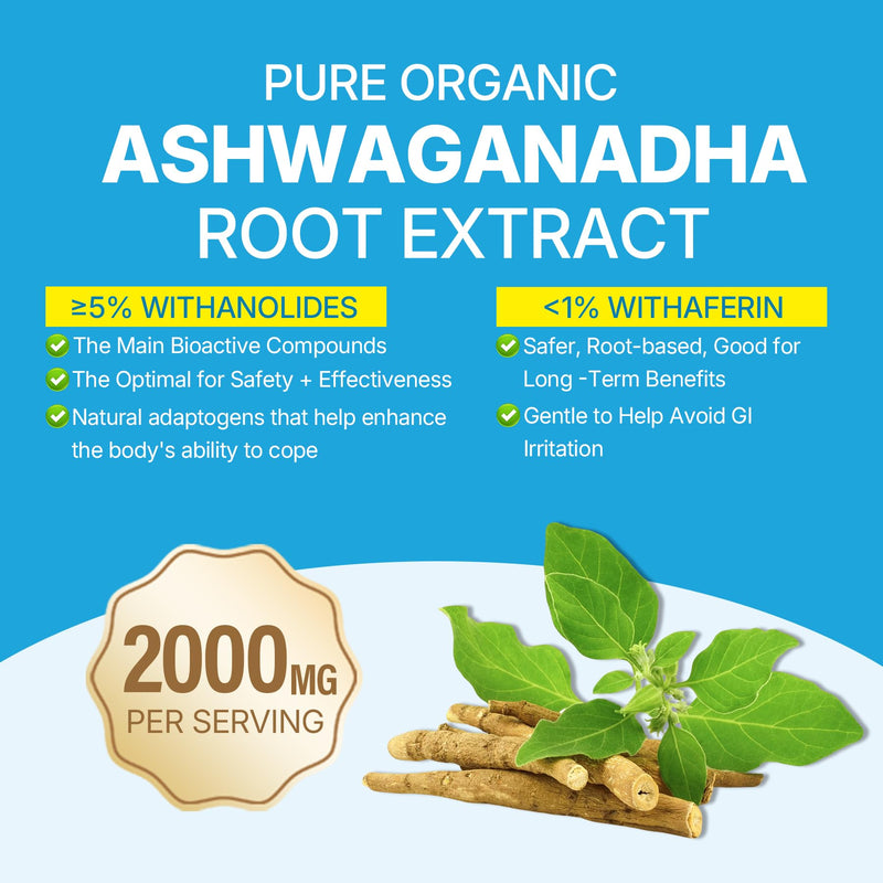 Ashwagandha Gummies Supplements 2000mg for Women Men - Vegan, Sugar Free | w/ Vitamin D3, B12 & Turmeric, Organic Ashwagandha Root Extract Supplements Gummy, 10-IN-1 Formula, Mixed Berry Flavor, 120ct