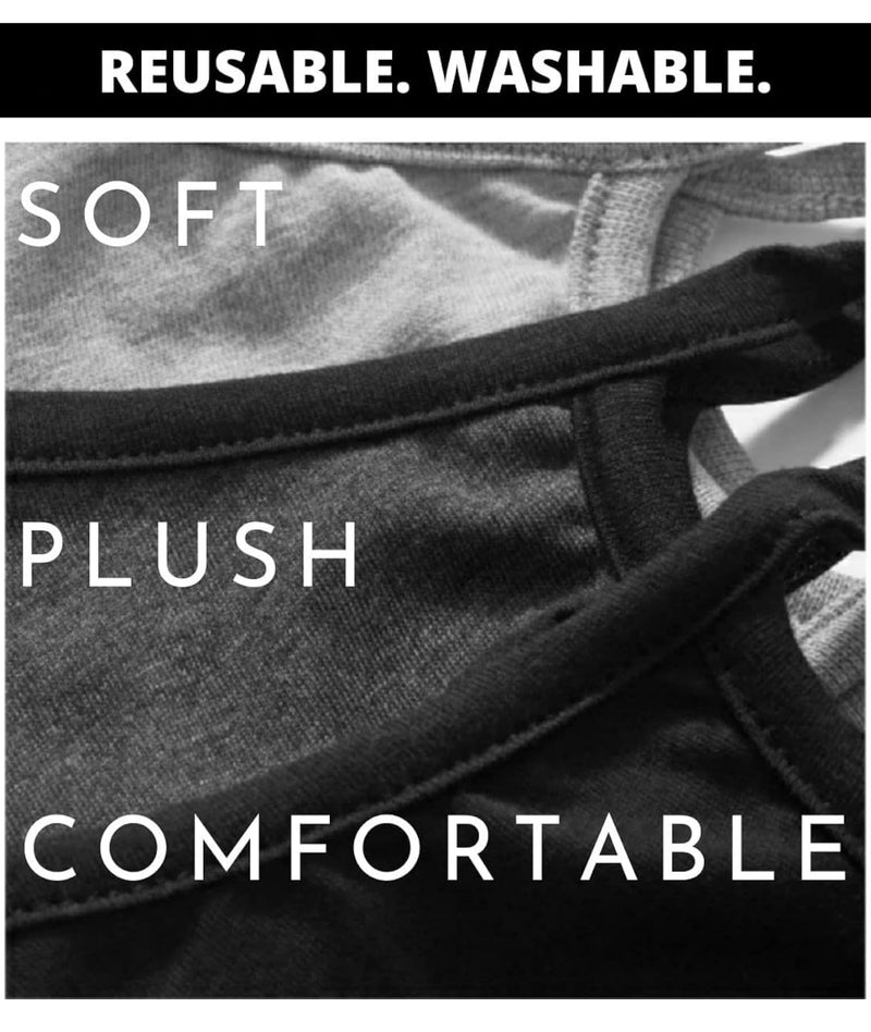 Cotton Face Masks - Made of Premium Organic Cotton, Reusable Washable Soft Cloth Face Masks, Ideal for Adults & Teens(3/6 Pk) 3 Pack Black,grey,charcoal