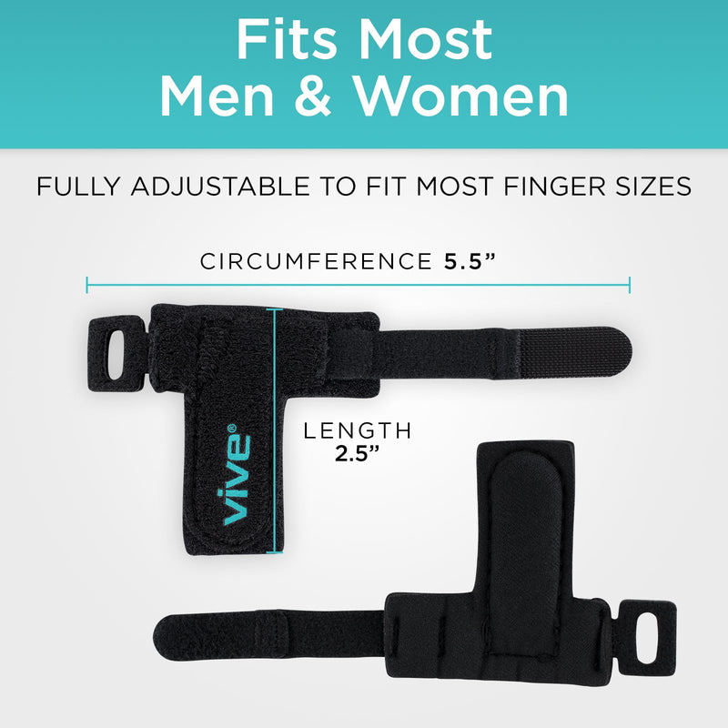 Vive Trigger Finger Splint Support Brace for Straightening Curved, Bent, Locked & Stenosing Tenosynovitis Hands - Tendon Release & Pain Relief (2-Pack, Black) - HSA/FSA Approved 2-Pack - BeesActive Australia