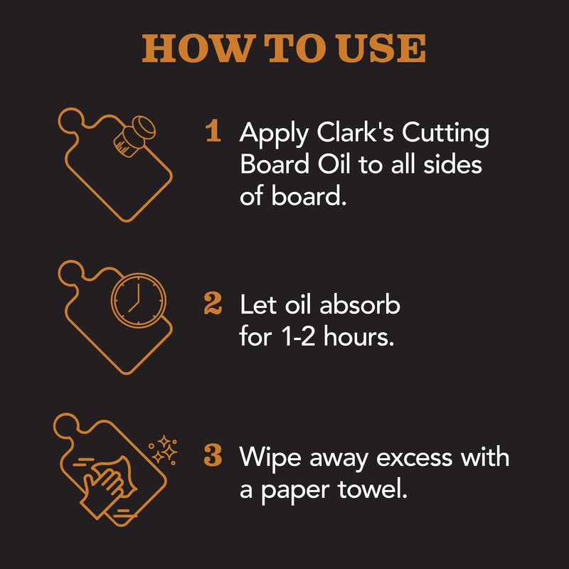 CLARK'S Cutting Board Oil - Food Grade Mineral Oil for Cutting Board - Enriched with Lemon and Orange Oils - Butcher Block Oil and Conditioner - Mineral Oil - Restores and Protects All Wood - 12oz Orange & Lemon - 12 OZ (Most Popular) - BeesActive Australia
