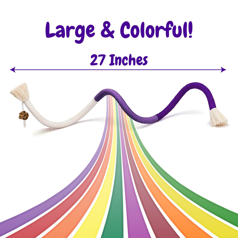 Cat Chew Rope - 3 Pack Cat Chew Ropes for Teeth Cleaning, Kitten Teething Toys with Stick to Transfer Chewing from Wires to Cotton String 3 Chew Ropes