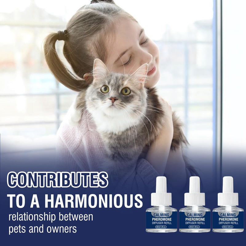 Pheromones cat socket calming cat calmer cat relaxation calming agent relaxation anti-stress agent helps with signs of reduces conflict behavior 3 x 48 ml refill bottles (M) M - BeesActive Australia