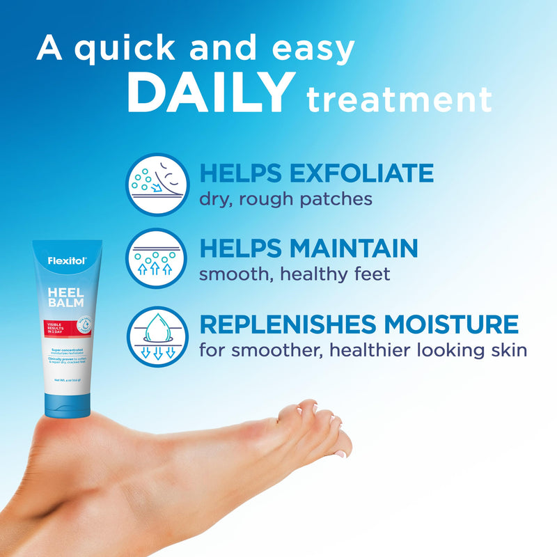 Flexitol Heel Balm Twin Pack, Cracked Heel Cream & Foot Balm, Intensive Hydration for Dry, Rough Feet & Heels, Urea-Based Moisturizing Cream, 4 oz Tube 4 Ounce (Pack of 2) - BeesActive Australia