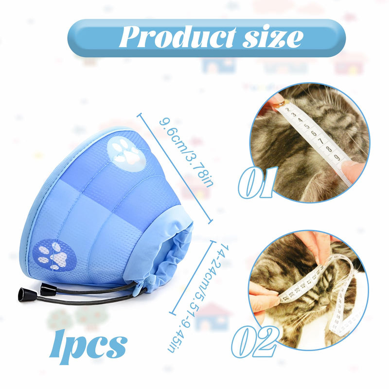 Cat Neck Brace, Adjustable Neck Brace Cat Collar, Recovery Collar, Soft Collar Cone After Surgery and Injuries for Puppies, Dogs and Cats (Blue, S) - BeesActive Australia