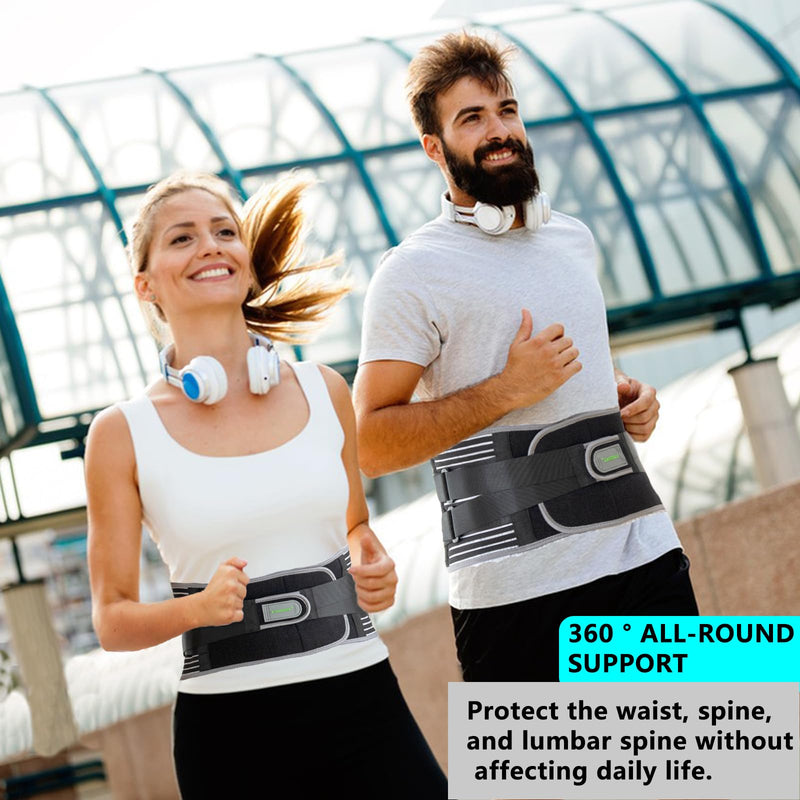 KONSEDIK Back Brace for Herniated Disc,Lower Back Pain Relief,Strain,Adjustable Lumbar Support Belt,with 6 Stays and Removable 3D Pad,for Men and Women Work,Lifting,Sciatica,Scoliosis(X-Large) X-Large