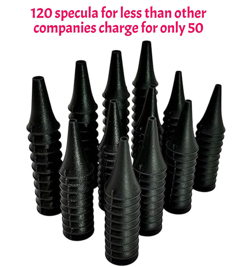 120 Doctor Mom Otoscope Specula 3 Sizes for 4th and 5th Generation Dr Mom Otoscope Includes 40 of Each Size 2.5mm, 3mm, 5mm. Important- NOT for The Smaller Dr Mom 3rd Gen and Original otoscopes. - BeesActive Australia