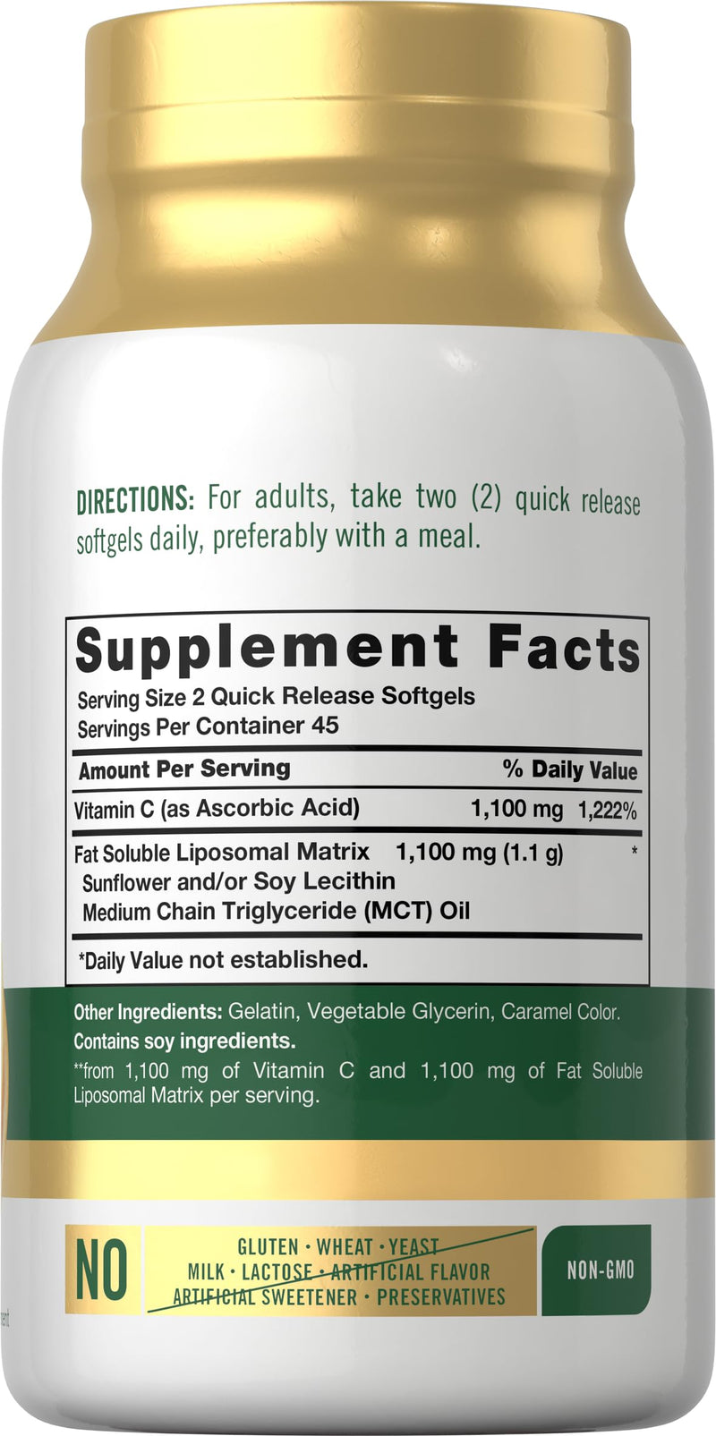 Carlyle Liposomal Vitamin C | 2200mg | 90 Softgel Capsules | High Potency Complex Supplement | Non-GMO, Gluten Free Packaging May Vary 90 Count (Pack of 1)