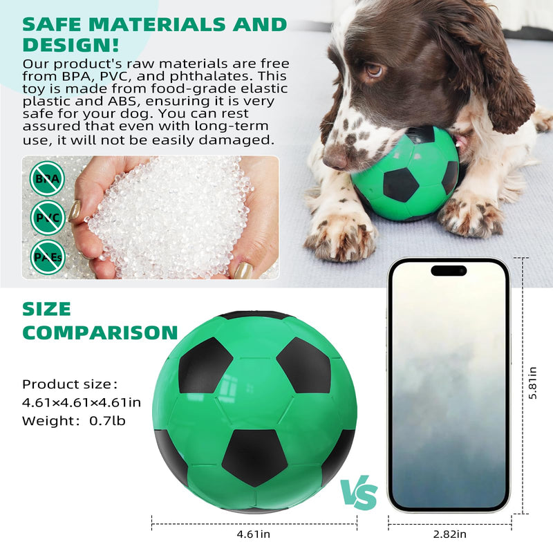 Rensh Interactive Dog Toys Soccer Ball, Indestructible Dog Balls Perfect for Large Medium Dogs, Dog Puzzles for Smart Dogs & Treat Dispensing Dog Toys to Keep Them Busy, Dog Slow Feeder Treat Ball - BeesActive Australia