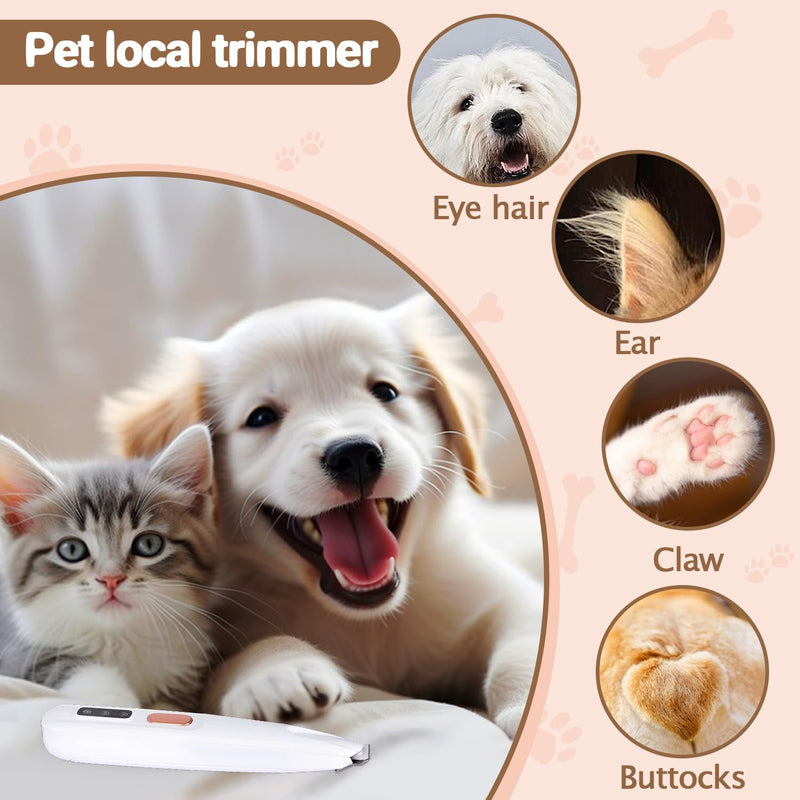 Dog clipper, paw trimmer for dogs, paw trimmer with LED light, paw trim pro dog hair clipper, super quiet, electric for dogs, cats, paws, eyes, ears, face, body - BeesActive Australia