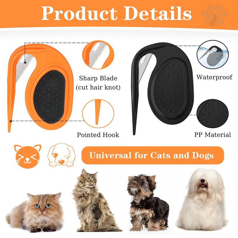 Knotting Comb for Cats, Pet Hair Removal Tool, Multifunctional Dog Comb for Dog, Cat Grooming Supplies, Cat Knot Remover, Pet Knot Opener, Pet Grooming Supplies for Grooming Loose Knotted Hai 2PCS - BeesActive Australia