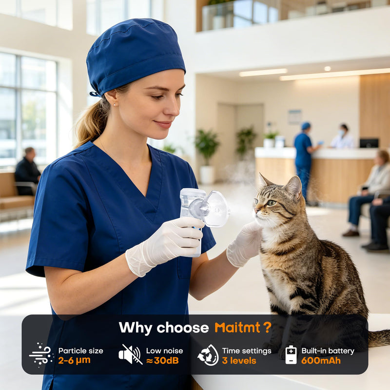 Cat and Dog Nebulizer-Low-Noise Respiratory Inhaler for Pet Breathing Problems, Ideal for Small to Medium Pets