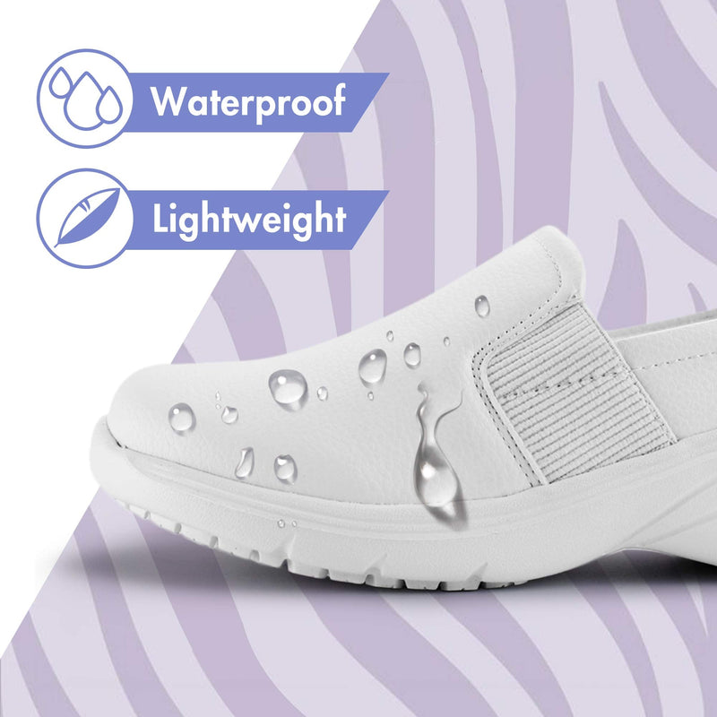 Hawkwell Women's Lightweight Slip Resistant Health Care Nursing Shoes Comfortable Work Shoes 10 White/Annaz