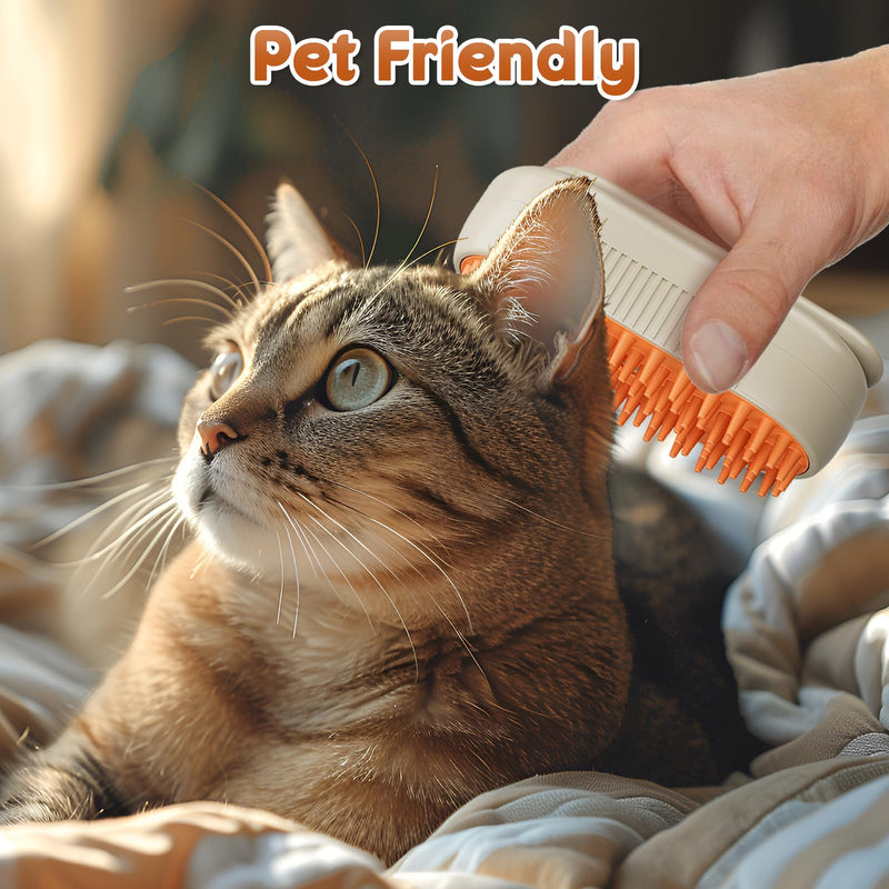 Cat Steam Brush, 3 in 1 Steamy Cat Brush Cleanser,Silicone Massage Grooming Brush for Shedding,Cat Brush to Reduce Static Flying Hair - BeesActive Australia