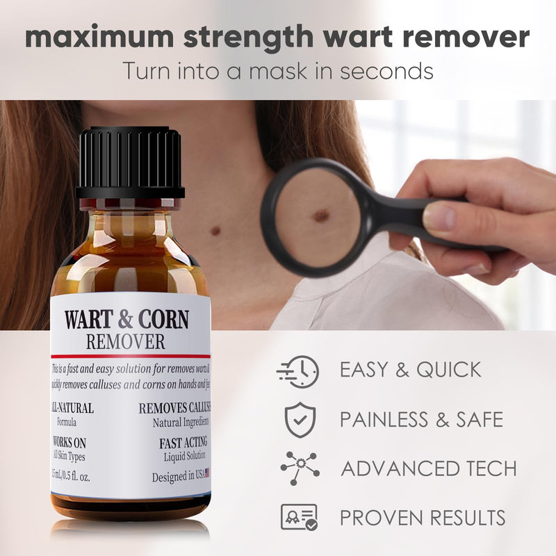 Wart & Corn Remover Liquid, Smoothes Skin Gentle Fast Acting Gel Wart Removal for Plantar Wart Flat Warts and Corns White - BeesActive Australia