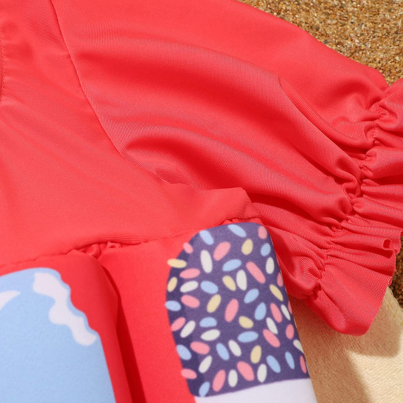 Kids Baby Girls Float Suit Ice Cream Floatation Swimsuit with Adjustable Buoyancy Bathing Swimwear Toddler One Piece Swimming Suit Summer Swim Vest Jacket Ruffle Tutu Swim Dress Red Ice Cream 2-3T - BeesActive Australia