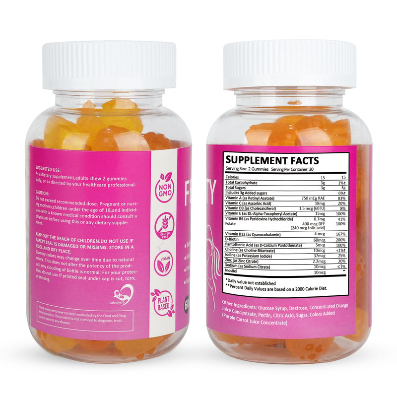 Laicuherb Fertility Support Gummies for Women Hormonal Balance & Conception Support, Prenatal Vitamins with Myo-Inositol & Pantothenic Acid, Fertility Gummies for Women Get Pregnant Fast, 60 Count