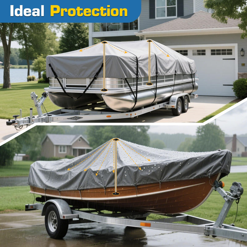 Pontoon Cover Support Poles with Ring Sandbag Much More Stable,Adjustable Boat Cover Support System Won't Retract for Pontoon,Jon,Bass,V-Hull Boat with Heavy Duty Straps,Stainless Steel Height: 56 Inches - BeesActive Australia