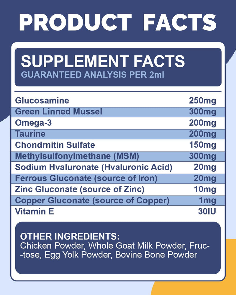 Joint Supplements for Dogs - Dog Joint Supplements for senior dogs with Glucosamine, Chondroitin, MSM - Soothes Joints, Aids Mobility - Green Lipped Mussel for Dogs - Chicken Flavor Paste, 60ML