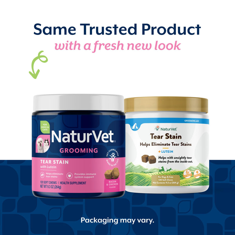 NaturVet Lutein Tear Stain Supplements for Dogs & Cats – Prevents Tear Stains for Dog, Cat Breeds – Includes Oregon Grape Root, Marshmallow Root, Cranberry Extract – 120 Ct.