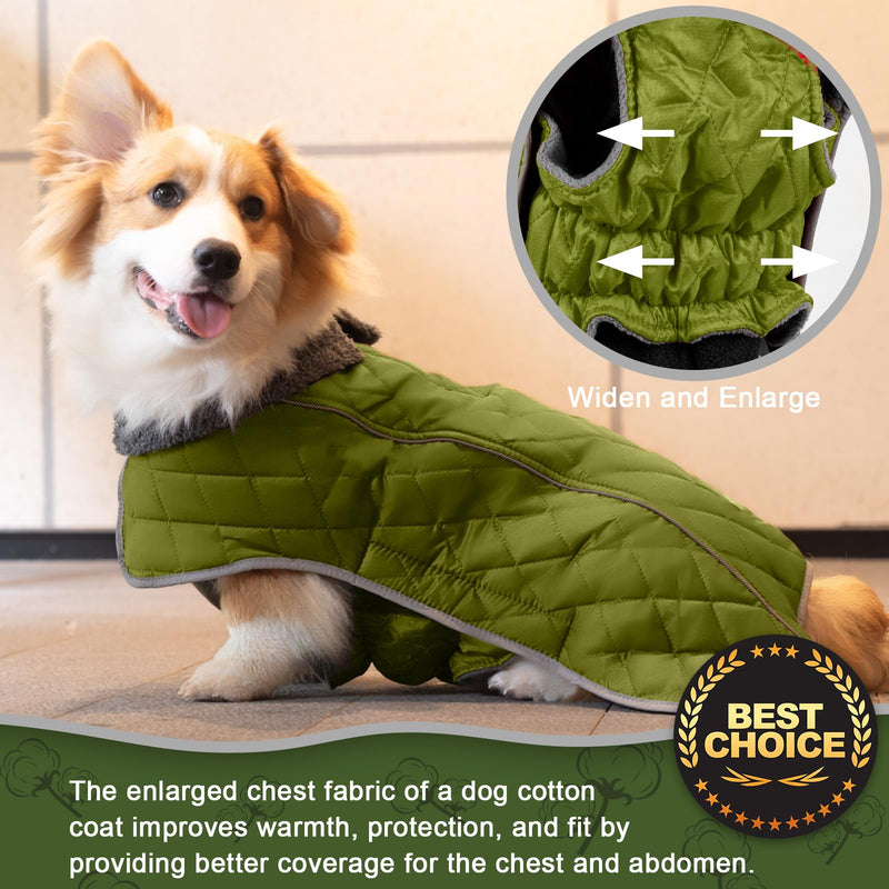 Fragralley Dog Coat, Waterproof Windproof Dog Winter Coat, Reflective Dog Cold Weather Coats with Harness Hole, Dog Warm Fleece Jacket Vest for Small Medium Large Puppy Clothes, Ideal Dog Gifts X-Large Olive - BeesActive Australia