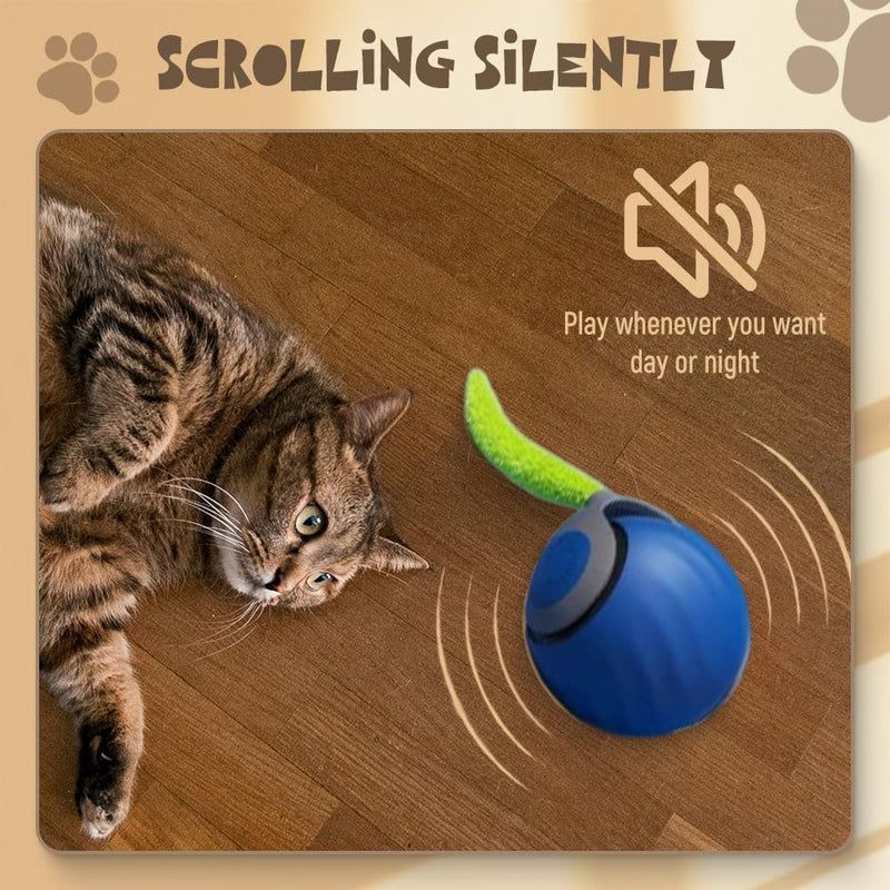 Speedy Tail 2.0,Speedy Tail Cat Toy,Smart Interactive Cat Toy Balls,Automatic Moving Balls for Cat Dog Touch Motion Rolling Cat Toy Ball,Self Rolling Smart Cat Toy Ball Interactive Cat Toys with Tail Orange - BeesActive Australia