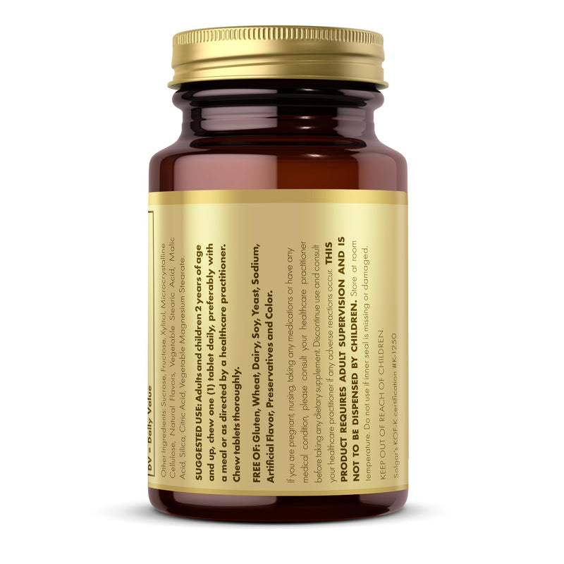 Solgar Vitamin D3 (Cholecalciferol) 25 mcg (1000 IU), Natural Strawberry Banana Swirl - 100 Chewable Tablets - Non-GMO, Kosher - 100 Servings