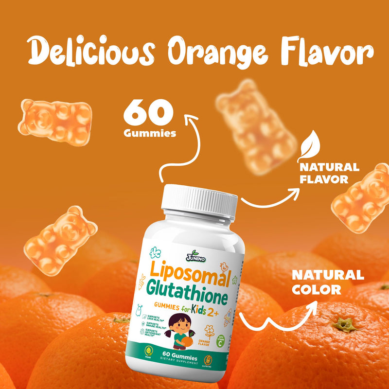 Liposomal Glutathione Gummies for Kids, Vitamin C Immune Support | Supports Antioxidant Protection & Daily Wellness, Liposomal Glutathione, Vitamin C, Sugar-Free, Vegan, Non-GMO 60 Count (Pack of 1)