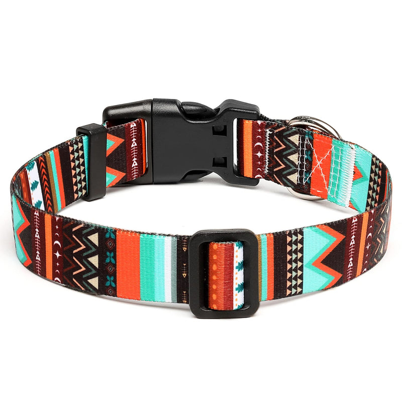 Mercano Adjustable Dog Collar - Special Design Patterns, Soft Nylon Comfortable Durable Pet Collar for Small Medium Large Dogs (S, Tribal Green) S - BeesActive Australia