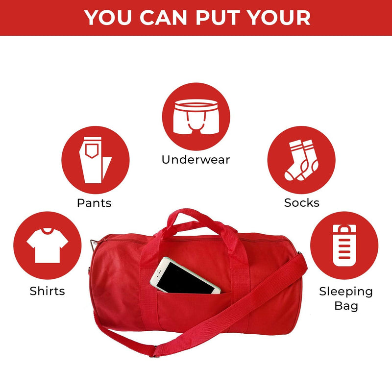 Impecgear Round Duffel Team Sports Equipment Bags, Travel Gym Fitness Bag. Red - BeesActive Australia