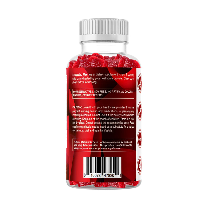 Vitamatic Methylfolate Gummies 1000 mcg – Active 5-MTHF Form – Natural Strawberry Flavor – Vegan, Non-GMO, Gluten Free – 60 Gummies