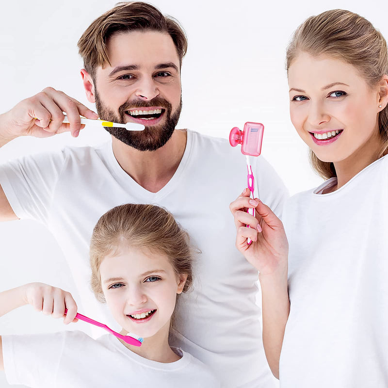 4 Pack Travel Toothbrush Head Covers Toothbrush Protector Cap Brush Pod Case Protective Portable Plastic Clip for Household Travel, Bathroom, Business, Camping, School (Clear, Orange, Purple, Pink) Clear, Orange, Purple, Pink - BeesActive Australia