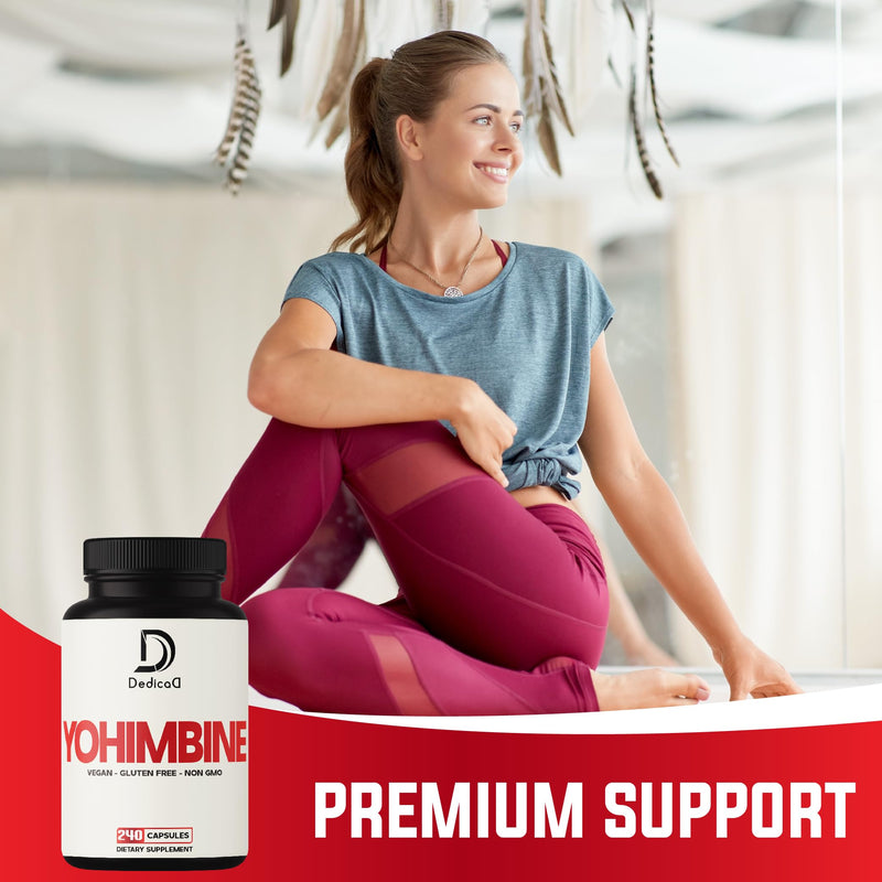 Yohimbine Hcl - 240 Capsules - Yohimbe Supplements for Men & Women - Energy Production, Body Management & Pre-Workout