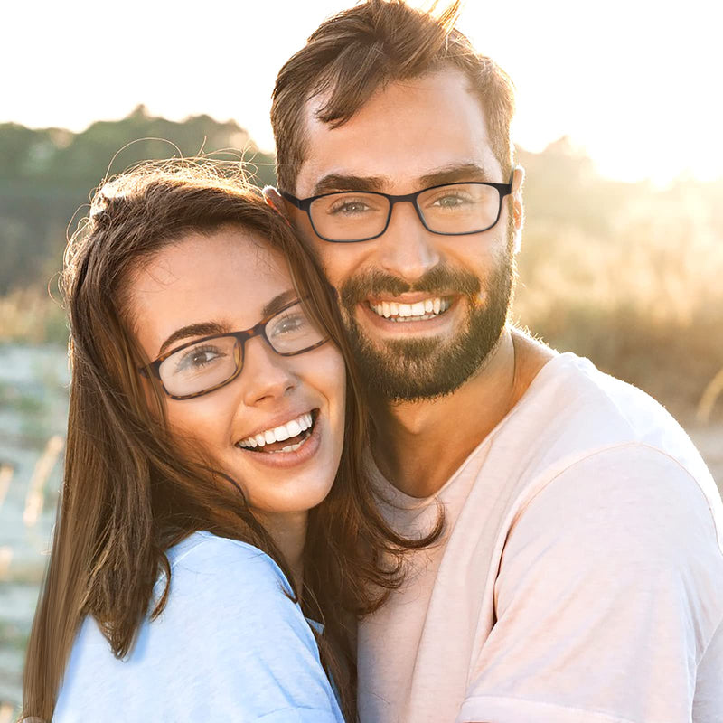 Blue Light Blocking Glasses - Lightweight Frame Computer Glasses, Anti Eyestrain & UV Glare, Non-Prescription Black 53 Millimeters - BeesActive Australia