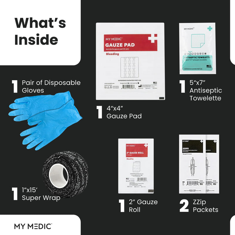 My Medic ZZips MedPack - First Aid Wound Closure Kit for Cuts & Lacerations, Safe Skin Closure Without Stitches, Emergency First Aid Alternative for Sutures