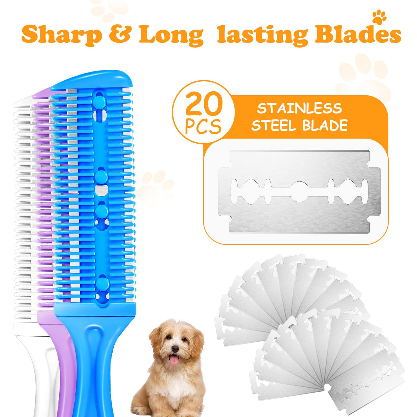 Comb with razor blade for dogs best sale