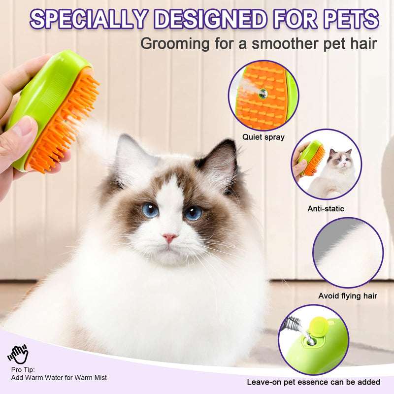 Self-Cleaning Slicker Brush for Shedding Short & Long Haired Dogs, Pet Brush Kit for Grooming Large Small Breeds. Removes Loose Fur, Undercoat and Tangled Hair. Includes Steam Brush for Cats - BeesActive Australia
