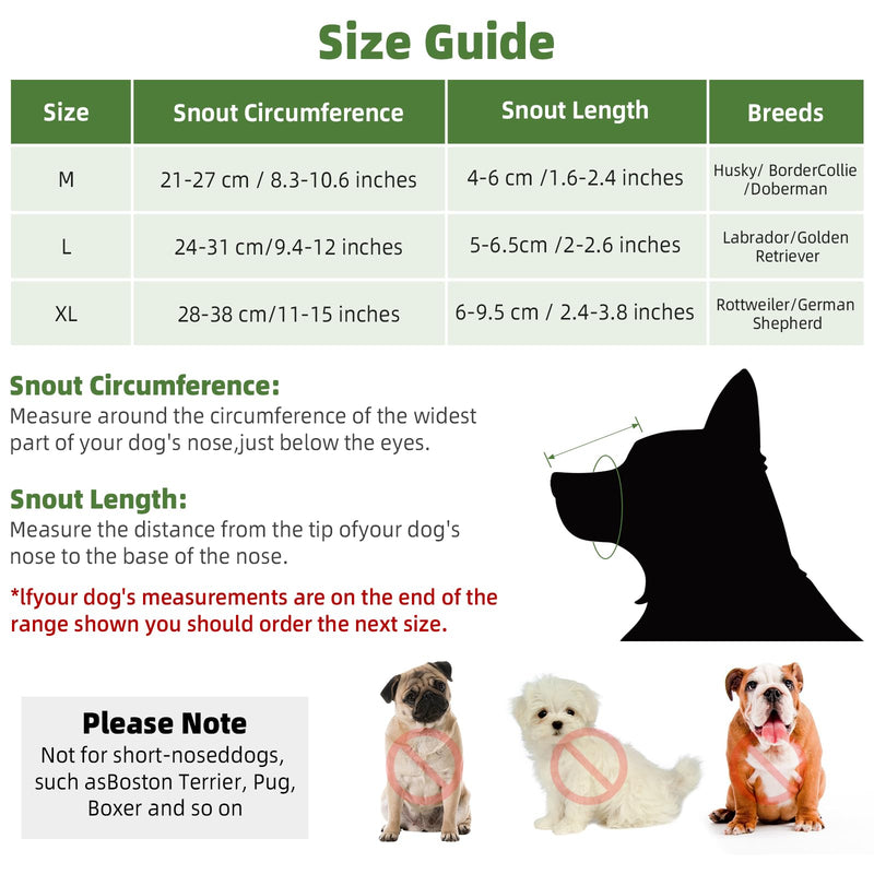 Muzzle Medium Dogs, Dog Muzzles with Velcro Fastener, Breathable Dog Muzzle, Pet Mask Dog Muzzle with Reflective & Adjustable Strap (XL) XL - BeesActive Australia