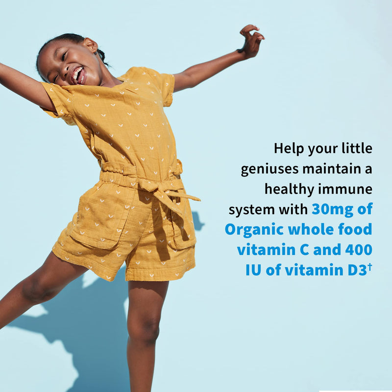 Garden of Life Dr. Formulated Probiotics for Kids, Organic Kids+ - Berry Cherry, 5 Billion CFU Chewable Probiotic plus Vitamin C and D, Dairy Free Immune Digestive Health Supplement, 30 Chewables 30ct Refrigerated (Pack of 1)