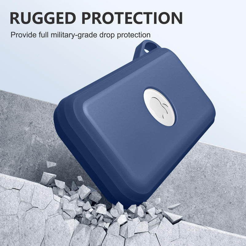 Battery Case for Apple Vision Pro Accessories, Anti-Scratch Soft Silicone Battery Protective Cover with Keychain and Lanyard Strap, Portable Battery holder for Travle Outdoor Navy Blue - BeesActive Australia