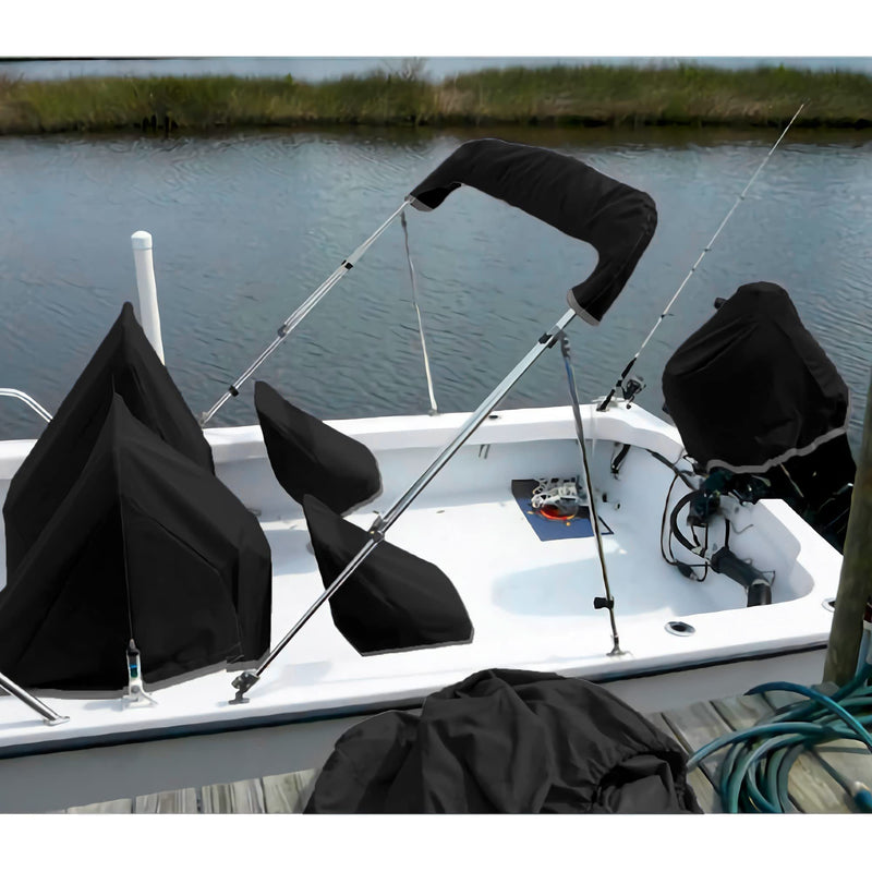 Kintaki Bimini top Boot Cover, Suitable for 3-4 Bows Bimini Tops, Design with Light Hole Bimini Top Cover, 600D Waterproof Bimini Storage Boot black XL 81-101IN - BeesActive Australia