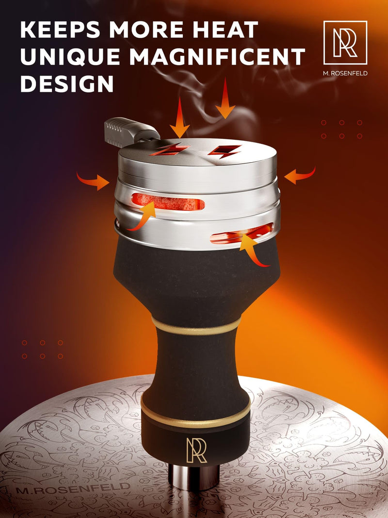 Hookah Bowl Set Premium Stone Black Bowl – Shisha Bowl with Cover Heat Management Charcoal Holder - Luxury Classic Hookah Bowls for Hookah Smoking, Ceramic Hookah Head with HMD 1 Count (Pack of 1) - BeesActive Australia