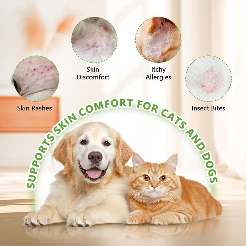 Allergy Itch Relief Hot Spot Spray for Dogs & Cats –Natural Allergy Itch Support Spray with Chamomile & Oatmeal, Skin Comfort & Moisturizing, Anti-Scratch Spray for All Ages & Breeds 4 fluid ounce