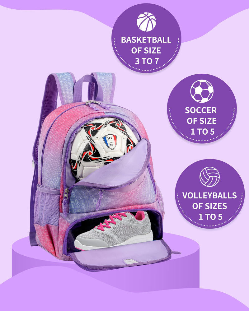 Basketball Bag Backpack for Men Women with Ball & Shoes Compartment 30L Capacity Lightweight Breathable Boys Girls Soccer Ball Bag Backpack Fit Volleyball Football Sports Travel School Gym TK8mosaic - BeesActive Australia